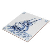 デルフトブルーオランダスタイルフリゲートスクーナーセーリングボート タイル (側面)