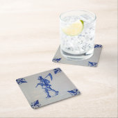 デルフトブルータイル – テンプレート スクエアペーパーコースター (インサイチュ)