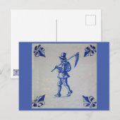 デルフトブルータイル – テンプレート ポストカード (正面/裏面)