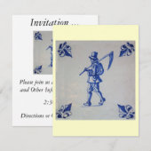 デルフトブルータイル – モーア運ーズ鎌 招待状 (正面/裏面)