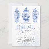 デルフトブルーチノイスリージンジャージャーズブライダルシャワー 招待状 (正面)