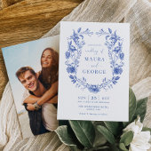 デルフトブルーチノワセリーフローラ結婚磁器 招待状