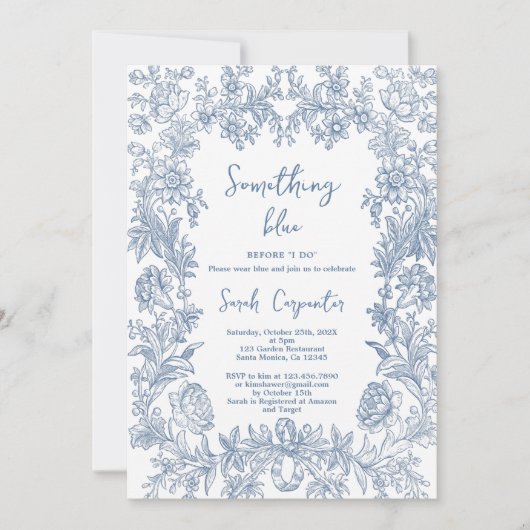 デルフトブルーチノワセリーブライダルシャワー 招待状 (正面)