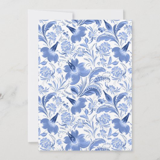 デルフトブルーチノワセリーヴィンテージウェディング 招待状 (裏面)