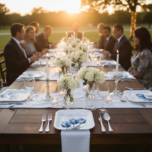 デルフトブルーチューリップカスタム ペーパープレート