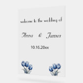 デルフトブルーチューリップ結婚式 プログラム アクリルサイン (傾斜)