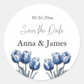 デルフトブルーチューリップ結婚式 プログラム ラウンドシール (正面)