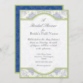 デルフトブルートワールクローバー-ブライダルシャワー招待状 招待状 (正面/裏面)