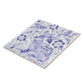 デルフトブルーバニーラビットバードデダエレガントム タイル (側面)