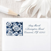 デルフトブルーバラ差出人住所ラベル ラベル (インサイチュ)