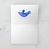 デルフトブルーバードとチューリップグリーティングカード カード (内部)