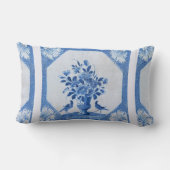 デルフトブルーバードズフローラフランスのカントリーシック ランバークッション (裏面)