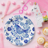 デルフトブルーバード🐦フローラカフランスのントリーストリル ペーパープレート (パーティー)