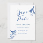 デルフトブルーバード春セーブ・ザ・デート案内 招待状 (正面)