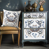 デルフトブルーフローラカニ沿岸家具デコパージュ 薄葉紙