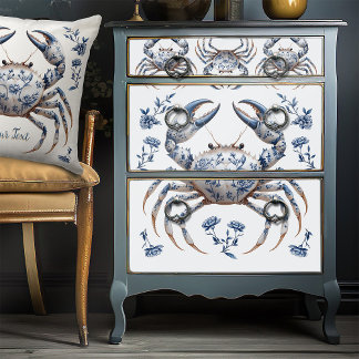 デルフトブルーフローラカニ沿岸家具デコパージュ 薄葉紙