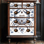 デルフトブルーフローラカニ沿岸家具デコパージュ 薄葉紙