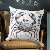 デルフトブルーフローラカニ沿岸素朴ビーチハウス クッション