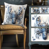 デルフトブルーフローラカニ沿岸素朴ビーチハウス クッション