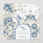 デルフトブルーフローラシノ結婚イセリ磁器 サンキューカード (正面/裏面)