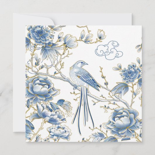 デルフトブルーフローラシノ結婚イセリ磁器 サンキューカード (裏面)