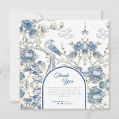 デルフトブルーフローラシノ結婚イセリ磁器 サンキューカード (正面)