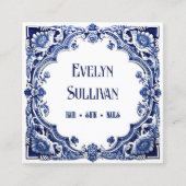 デルフトブルーフローラ名刺 スクエア名刺 (正面)