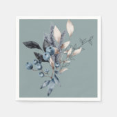 デルフトブルーブルーベリーシャワー スタンダードカクテルナプキン (正面)