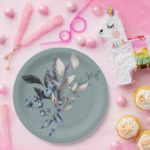 デルフトブルーブルーベリーシャワー ペーパープレート (パーティー)