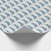 デルフトブルーホワイトウサギウサギウサギヴィンテージデダム ラッピングペーパー (角)