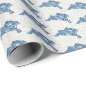 デルフトブルーホワイトウサギウサギウサギヴィンテージデダム ラッピングペーパー (ロールコーナー)
