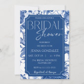 デルフトブルーホワイトチノワセリーブライダルシャワー 招待状 (正面)