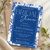 デルフトブルーホワイトチノワセリーブライダルシャワー 招待状