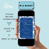 デルフトブルーホワイトチノワセリーブライダルシャワー 招待状