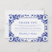デルフトブルーホワイトチノワセ結婚リー サンキューカード (正面)