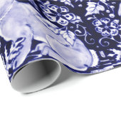 デルフトブルーホワイトバニーラビットバーズデダムイースター ラッピングペーパー (ロールコーナー)