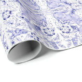 デルフトブルーホワイトバニーラビットバーズデダムイースター ラッピングペーパー (ロールコーナー)