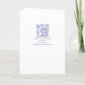 デルフトブルーホワイトラビットバーズデダム誕生日 カード (裏面)