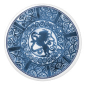 デルフトブルーライオン&スネークウィリアム・デ・モーガン セラミックノブ (正面)