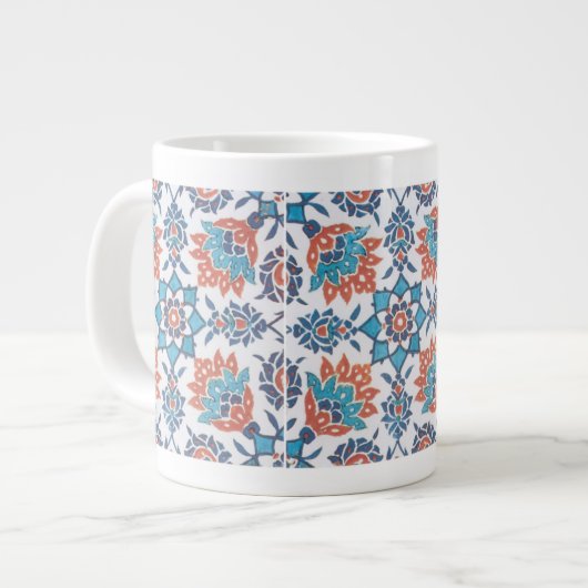 デルフトブルーレッドコーンフラワーアート ジャンボコーヒーマグカップ (正面左)