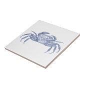 デルフトブルーヴィンテージカニ航海のビーチハウス タイル (側面)