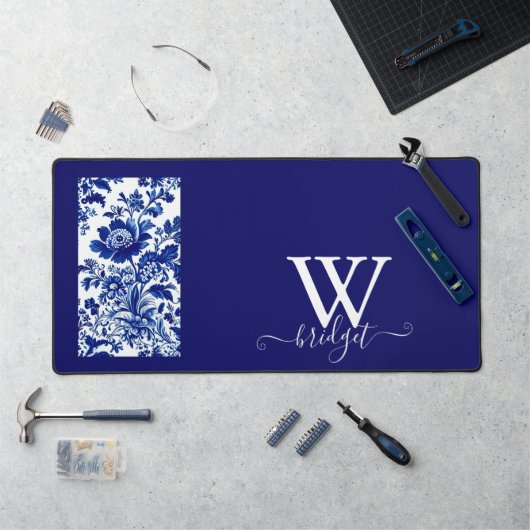 デルフトブルーヴィンテージビューティフルガーデンフラワー デスクマット (ワークステーション)