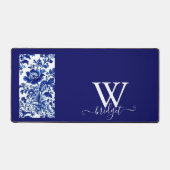 デルフトブルーヴィンテージビューティフルガーデンフラワー デスクマット (正面)