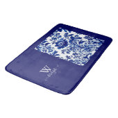 デルフトブルーヴィンテージビューティフルガーデンフラワー バスマット (アングル)