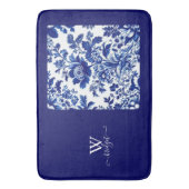 デルフトブルーヴィンテージビューティフルガーデンフラワー バスマット (正面縦)