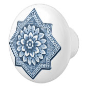 デルフトブルー中国ルック装飾フロレット装飾品 セラミックノブ (右)