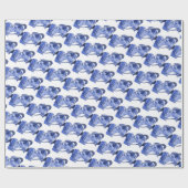 デルフトブルー婚約リングや輪タイルデザイン ラッピングペーパー (フラット)
