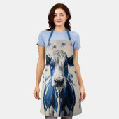 デルフトブルー牛 – 時代を超越した芸術的献上品 エプロン (着用した状態)