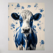 デルフトブルー牛 – 時代を超越した芸術的献上品 ポスター (正面)