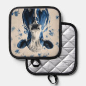 デルフトブルー牛 – 時代を超越した芸術的献上品 鍋敷き (正面/裏面)